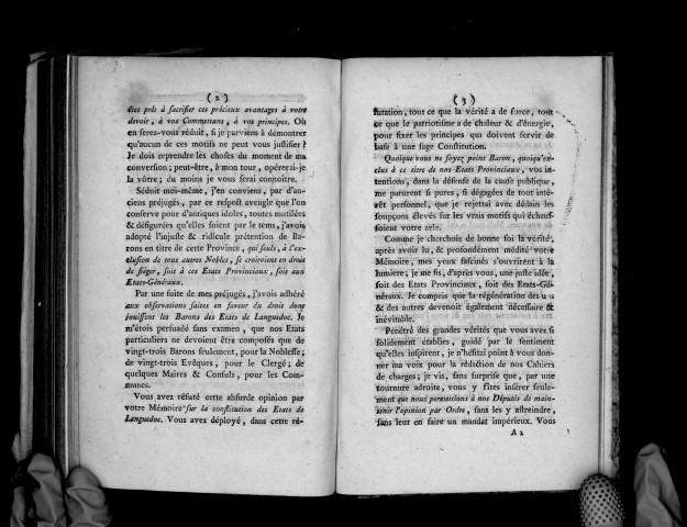 Avis à M. le comte d'Antraigues, député aux Etats-Généraux..., qui peut servir à un grand nombre d'autres députés de la noblesse et du clergé, par un baron en titre de baronnie de la province du Languedoc