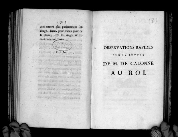 Observations rapides sur la lettre de M. de Calonne au roi