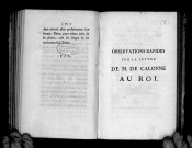 Observations rapides sur la lettre de M. de Calonne au roi