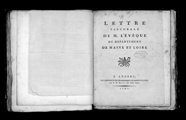 Lettre pastorale de M. l'évêque du département de Maine-et-Loire
