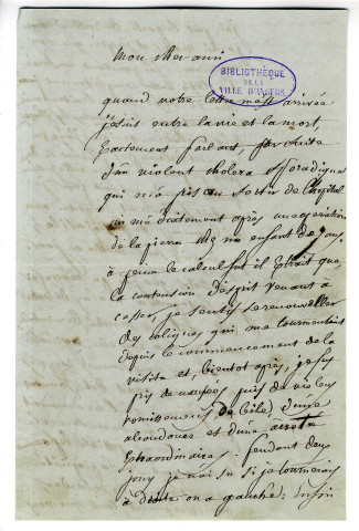 Correspondance de Lallemand [à Pierre-Jean David d'Angers et à Gaudichaud]