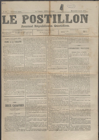 Le postillon. 9 avril 1884 (2e année, n° 98)
