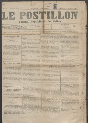 Le postillon. 23 déc. 1883 (1re année, n° 61)