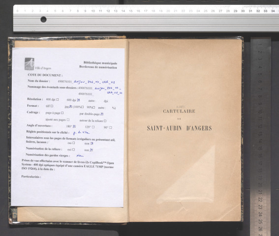 Cartulaire de l'abbaye de Saint-Aubin. Tome 3, table des noms de personnes et de lieux