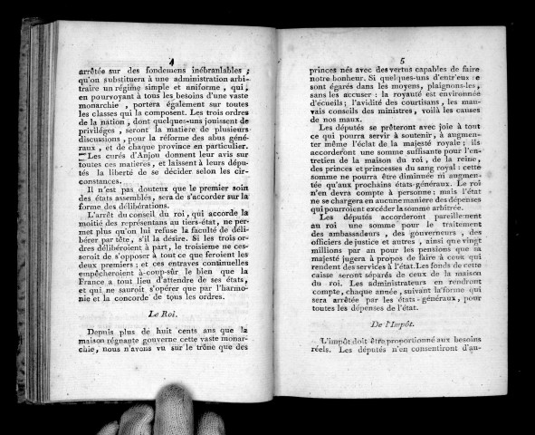Instructions des curés du diocèse d'Angers à leurs députés aux Etats-Généraux, rédigées par un curé du diocèse d'Angers