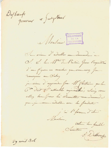 Desboeufs (Antoine), sculpteur et graveur en médailles