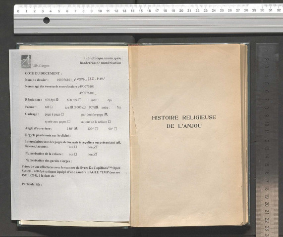 Histoire religieuse de l'Anjou