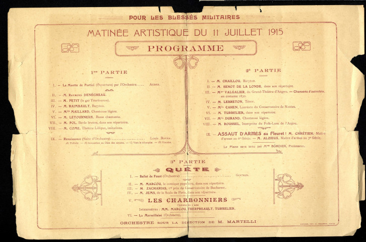 Pour les blessés militaires ; suivi par le Joujou ou Victoire d'un lâche