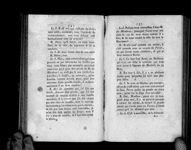 Interrogatoire de Victor-Maurice Riquet, dit comte de Caraman, ci-devant commandant en chef de Provence, maintenant pilote-cotier sur le canal de Languedoc