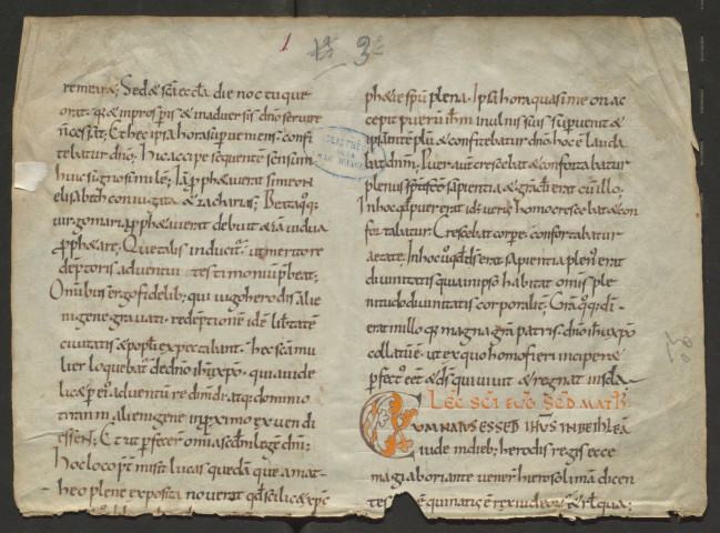 Fragment d'homéliaire (XIe siècle)