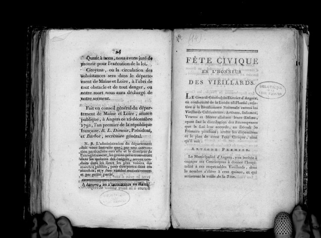 Fête civique en l'honneur des vieillards