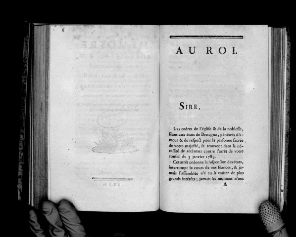 Mémoire adressé au roi par les ordres de l'Eglise et de la noblesse séants aux Etats de Bretagne