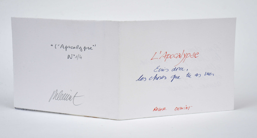 Ecris donc, les choses que tu as vues