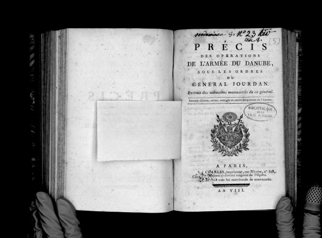 Précis des opérations de l'armée du Danube, sous les ordres du général Jourdan. Extrait des mémoires manuscrits de ce général