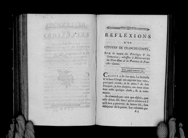 Réflexions d'un citoyen de Franche-Comté sur les privilèges et immunités de la noblesse, par M. L. D. W.