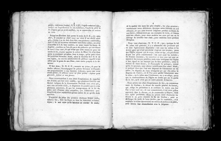 Mandement de M. l'évêque du département de Maine-et-Loire, qui permet l'usage des oeufs pendant le carême prochain, excepté toute la semaine sainte