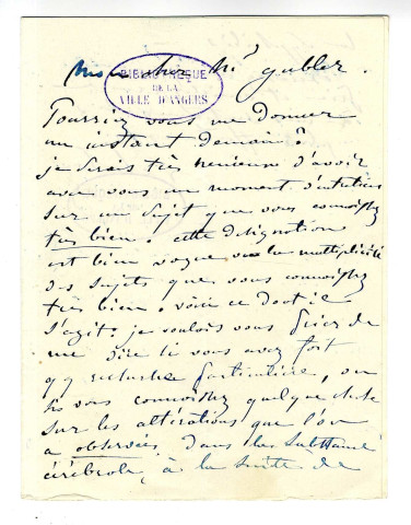 Correspondance de Nélaton [à Gubler]