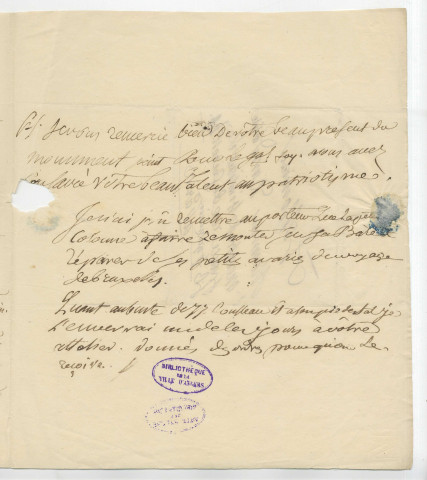 Correspondance de Bertrand Barère de Vieuzac [à Pierre-Jean David d'Angers]