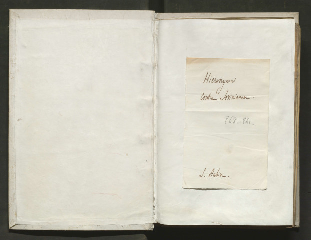 « Incipit... sancti Jeronimi contra Jovinianum »