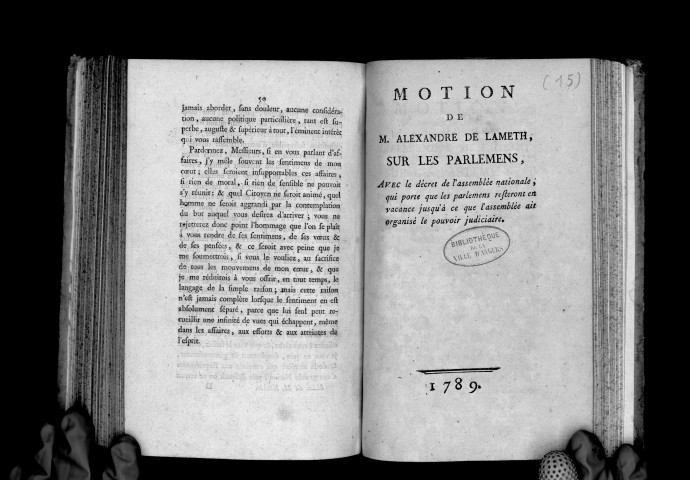 Motion de M. Alexandre de Lameth sur les Parlements