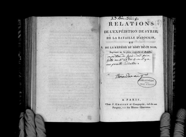 Relations de l'expédition de Syrie, de la bataille d'Aboukir et de la reprise du fort de ce nom