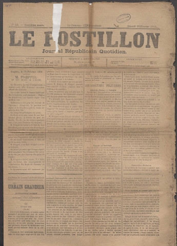 Le postillon. 23 fév. 1884 (2e année, n° 53)