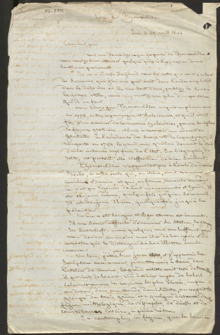 Lettre sur le sculpteur Bertel Thorvaldsen, rencontré à Rome, adressée à M. Charles Blanc, rédacteur de l'Almanach du Mois