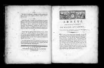 Arrêté du département de Maine-et-Loire. Séance publique du 2 vendémiaire, an III