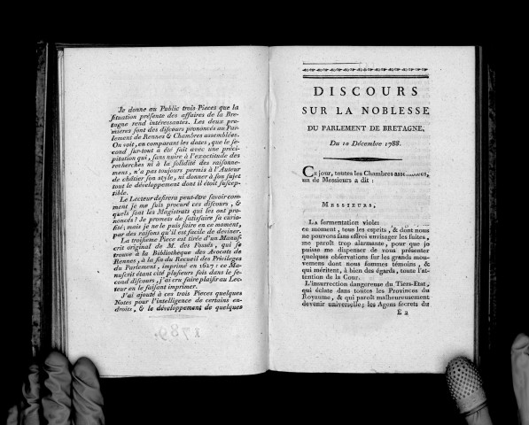 Discours sur la noblesse du Parlement de Bretagne