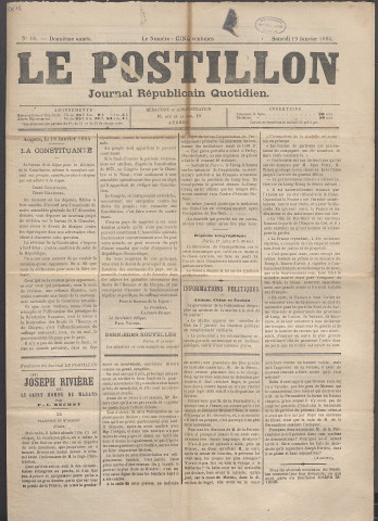 Le postillon. 19 janv. 1884 (2e année, n° 18)