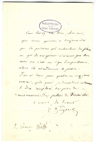 Correspondance de Gigoux avec Pierre-Jean David d'Angers