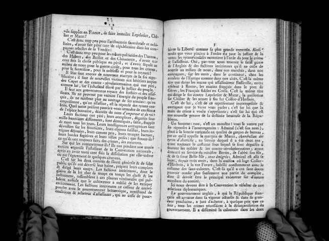 Rapport sur l'assassinat de Collot d'Herbois, lu à la Convention nationale par Barrère, 4 prairial an II