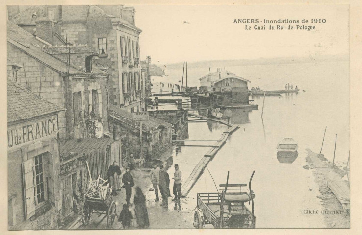 Angers. Inondations de 1910. Le quai du Roi-de-Pologne