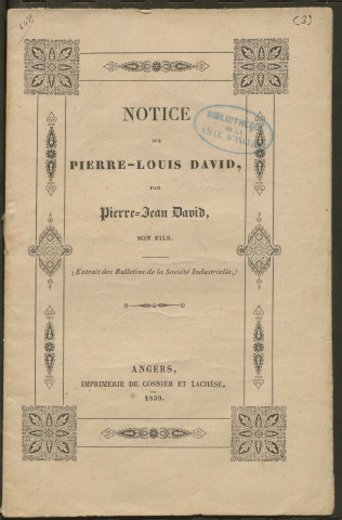 Notice sur Pierre-Louis David