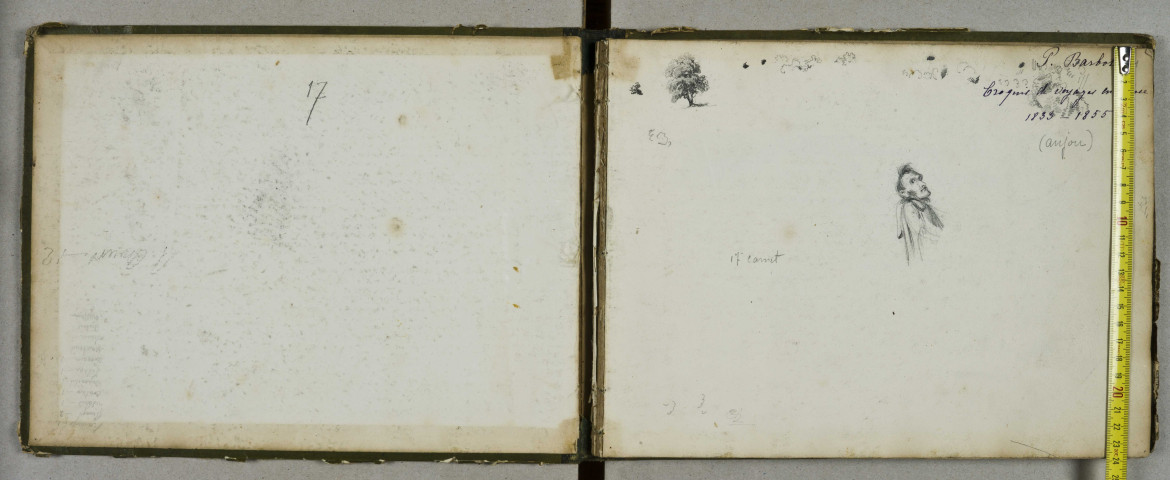 17 - Album : dessins et croquis au crayon : Tours, la Rochelle, l'Anjou (Saint-Florent-le-Vieil, la Bourgonnière, Saint Macé) 1833-1855