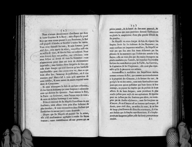 Lettre des administrations provinciales aux notables