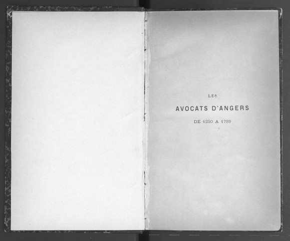 Les avocats d'Angers de 1250 à 1789