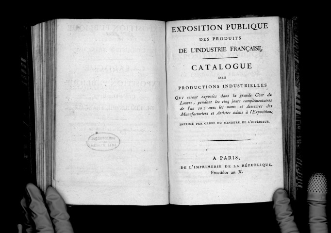 Troisième exposition des produits de l'industrie française. Catalogue des productions industrielles exposées dans la grande cour du Louvre