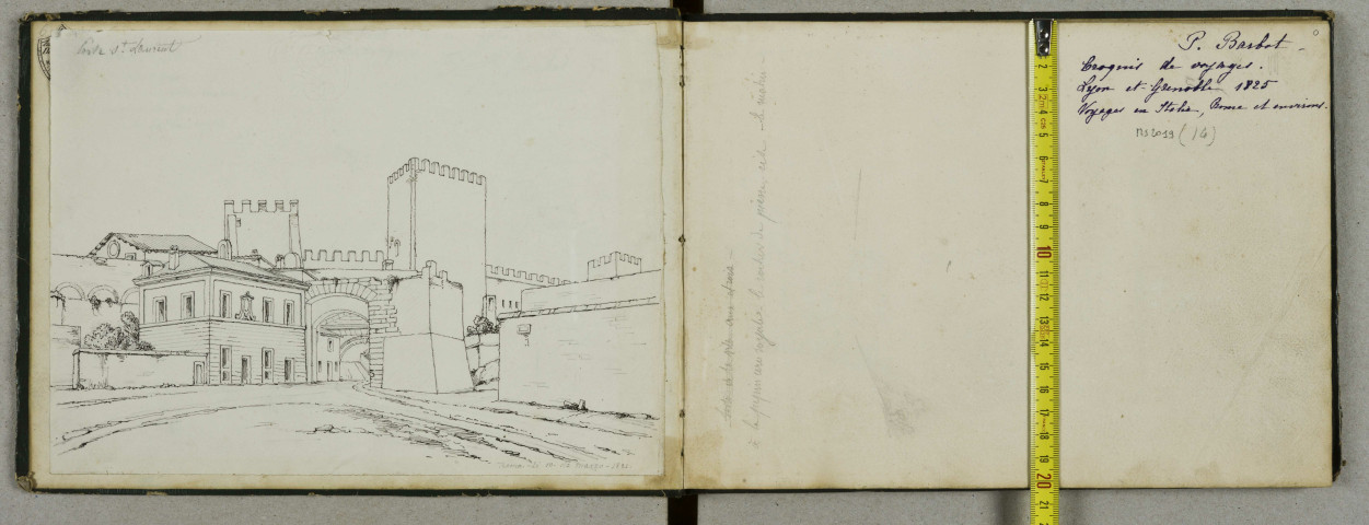 14 - Album : croquis et études au crayon : Lyon, Grenoble, Rome et environ 1825