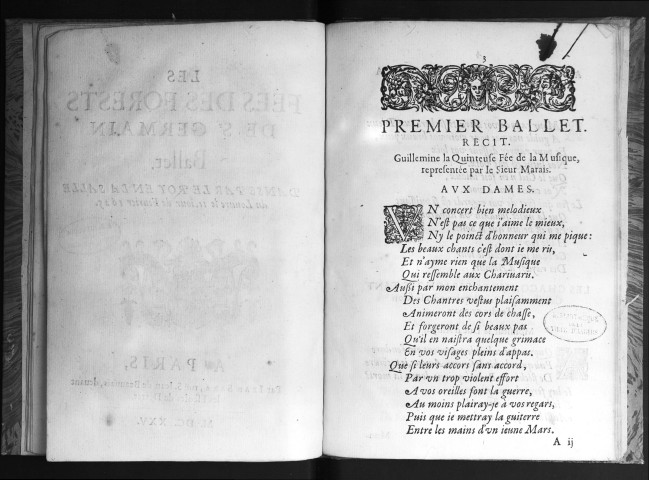 Les fées des forests de St-Germain. Ballet dansé par le roy en la salle du Louvre, le II. jour de février 1625.