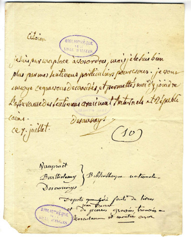 Correspondance de Desaunays [à Lakanal]