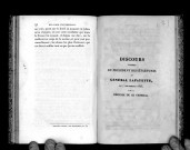 Discours d'adieu du Président des Etats-Unis au général La Fayette le 7 septembre 1825 avec la réponse de ce général