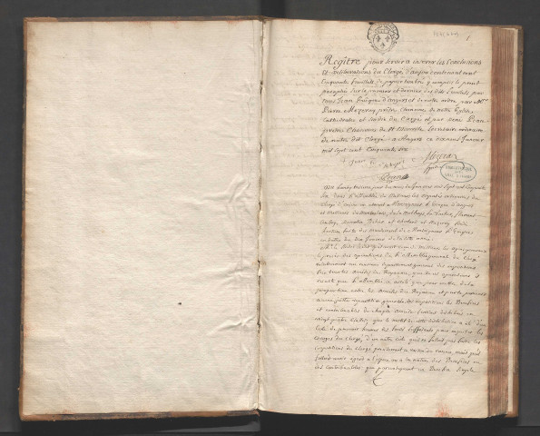 Registre des conclusions et délibérations du clergé d'Anjou