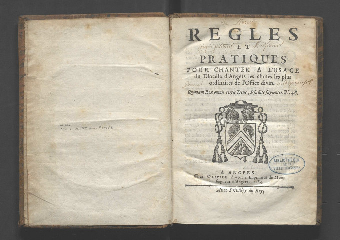 Règles et pratiques pour chanter, à l'usage du diocèse d'Angers, les choses les plus ordinaires de l'office divin