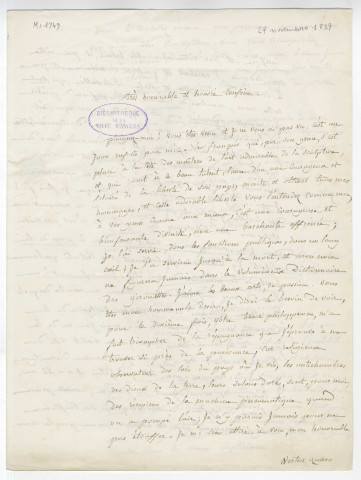Correspondance de Joseph Lakanal [à Pierre-Jean David d'Angers et Lallemand]