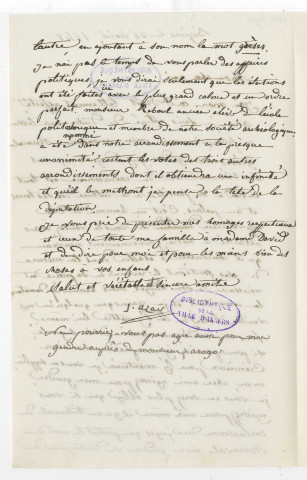 Correspondance de Pierre Hyacinthe Azais [à Pierre-Jean David d'Angers]