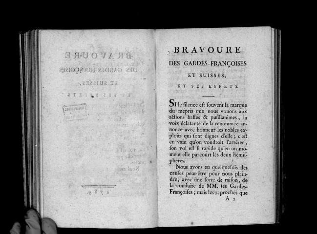 Bravoure des gardes françaises et suisses, et ses effets