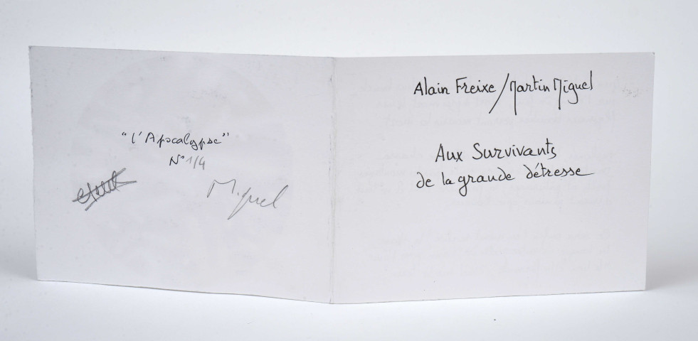 Aux survivants de la grande détresse