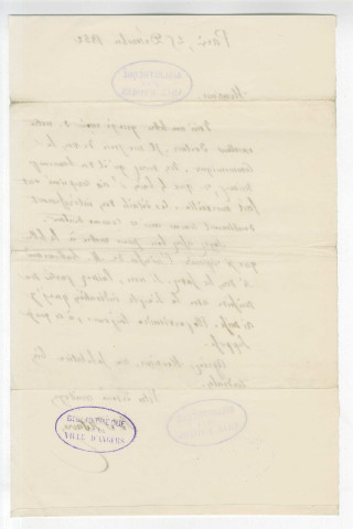 Correspondance de Jules Barthélémy-Saint-Hilaire [à Pierre-Jean David d'Angers]