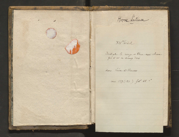 Livre d'heures. En tête, calendrier